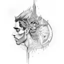 Hades bident tattoo design idea