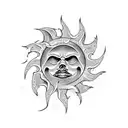 twenty seven with waves and sun tattoo design idea