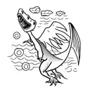 Dinosaur pterodactyl tattoo design idea