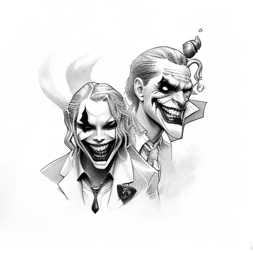joker and Harley Quinn  tattoo design idea