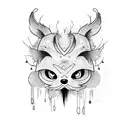 cute ghost tattoo design idea