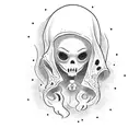 cute ghost tattoo design idea