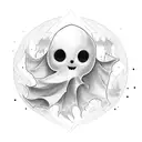 cute ghost tattoo design idea