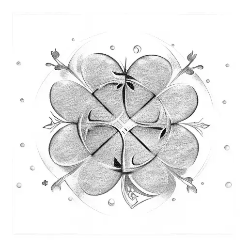 Four leaf clover, 13, Gaelic tattoo design idea