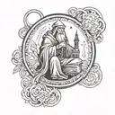 the hermit tarot card tattoo design idea