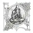 the hermit tarot card tattoo design idea