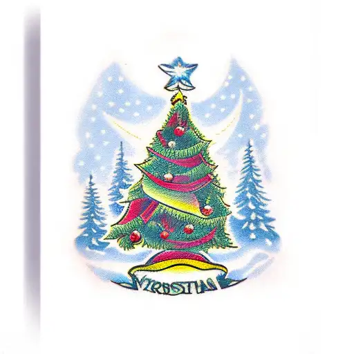 Christmas tree  tattoo design idea