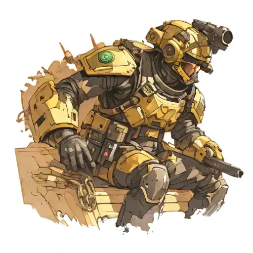 Helldivers 2 soldier with leg blown off tattoo design idea