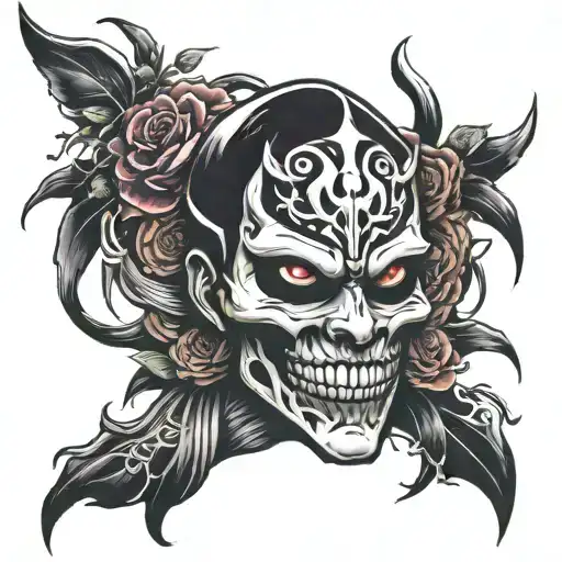 shinigami mask tattoo design idea