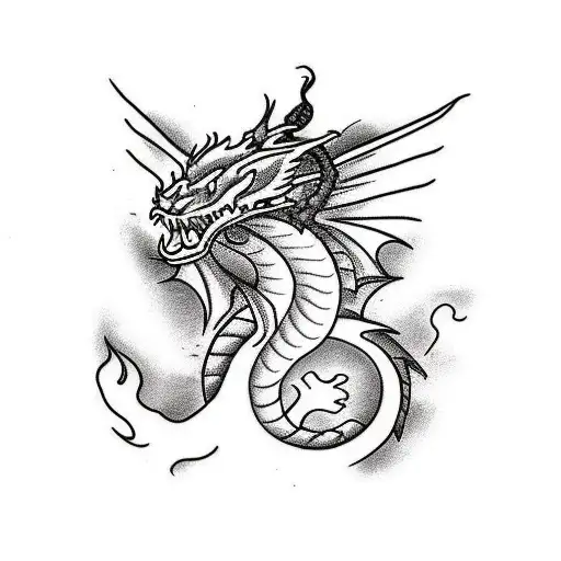 Dragon lightning tattoo design idea