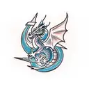 Dragon lightning tattoo design idea