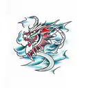 Dragon lightning tattoo design idea