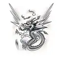 Dragon lightning tattoo design idea