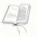 book open in front tattoo design idea