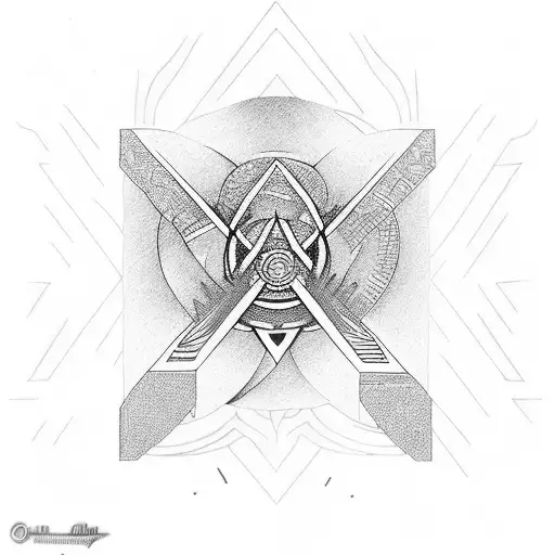 jiujitsu x The creation of adam fineline geometric tattoo design idea