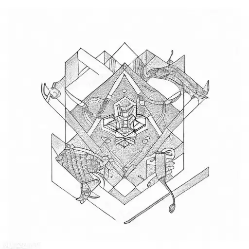 jiujitsu variation of creation of adam fineline geometric tattoo design idea