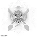 jiujitsu x The creation of adam fineline geometric tattoo design idea