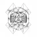 The creation of adam fineline geometric tattoo design idea