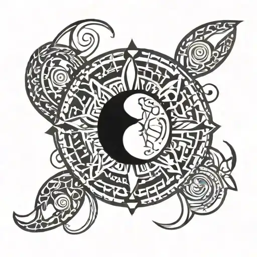 filipino,  moon phase tattoo design idea