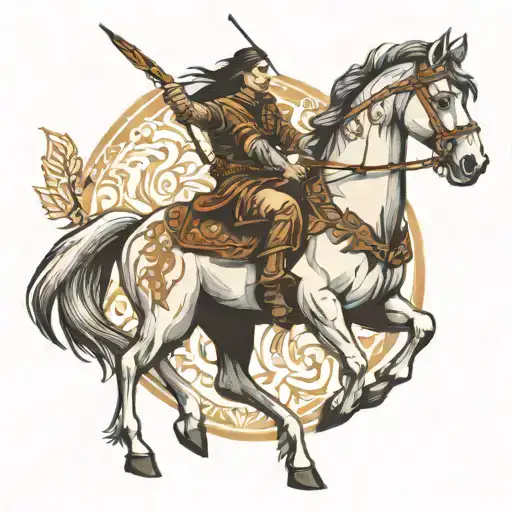 horse with archer tattoo design idea