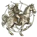 horse with archer tattoo design idea
