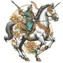 horse with archer tattoo design idea