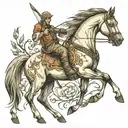 horse with archer tattoo design idea