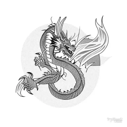 Dragon Only the Family  tattoo design idea