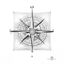 Sun and compass tattoo design idea