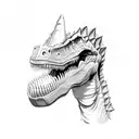 Dinosaur fossil  tattoo design idea