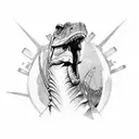 Dinosaur fossil  tattoo design idea