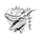 Dinosaur fossil  tattoo design idea