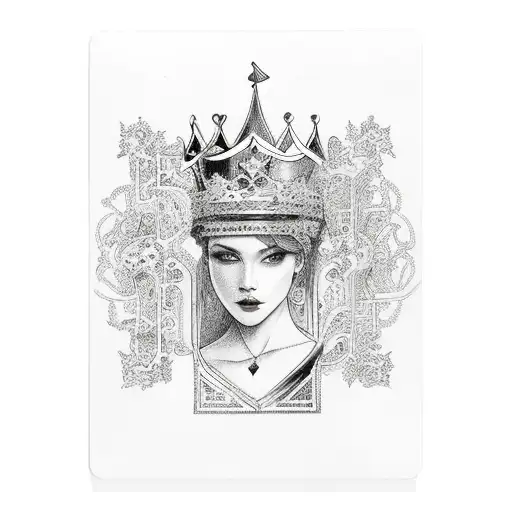 King cards with ivy tattoo design idea