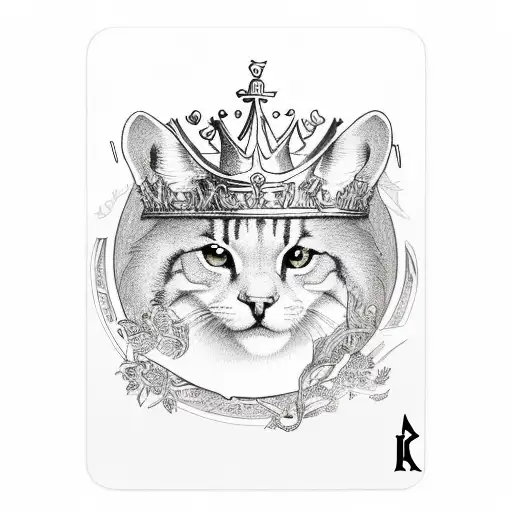 King cards with ivy tattoo design idea