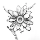 daisy,violet,narcissus flowers tattoo design idea