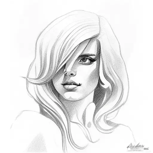 desenho de alguma referência da música "Art Deco" da Lana Del Rey  tattoo design idea