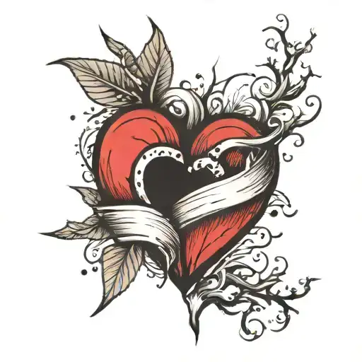 broken heart tattoo design idea