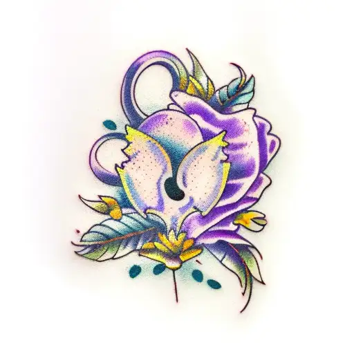 Purple lavender sprigs tattoo design idea