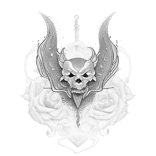 pain and love tattoo design idea