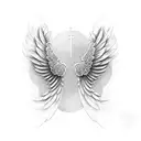 Angel wings with cross tattoo design idea