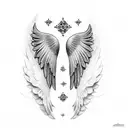 Angel wings with cross tattoo design idea