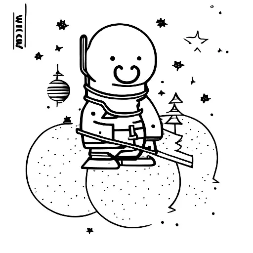 The lonely man on the moon tattoo design idea