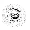 The lonely man on the moon tattoo design idea