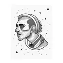 The lonely man on the moon tattoo design idea