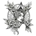 morning star, women, bisexual, wife, flowers tattoo design idea
