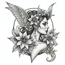 morning star, women, bisexual, wife, flowers tattoo design idea