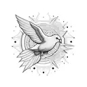 Symmetric Dove tattoo design idea