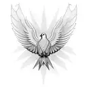 Symmetric Dove tattoo design idea