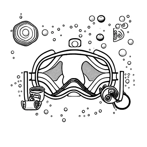 Scuba, Mask, Snorkel, Bubbles, Regulator  tattoo design idea