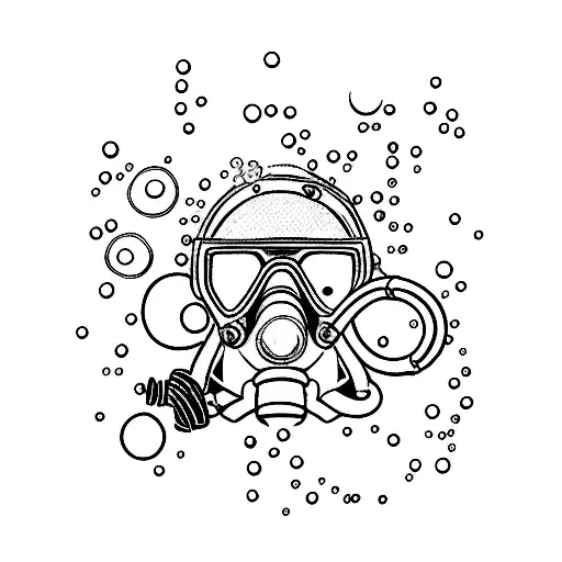 scuba mask bubbles regulator tattoo design idea